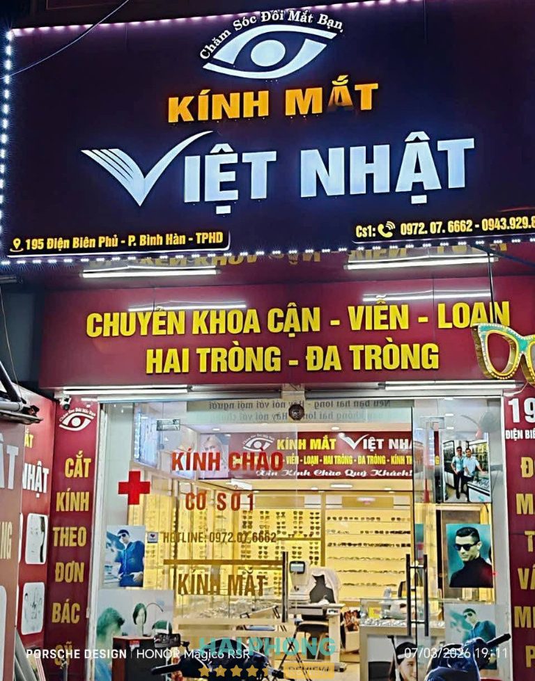 Địa chỉ cắt kính cận ở Hải Dương Kính Mắt Việt Nhật