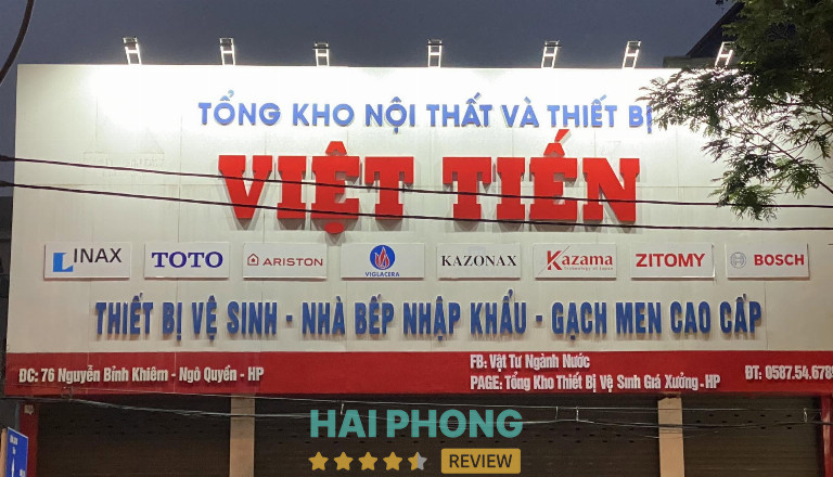 cửa hàng thiết bị vệ sinh Việt Tiến Hải Phòng