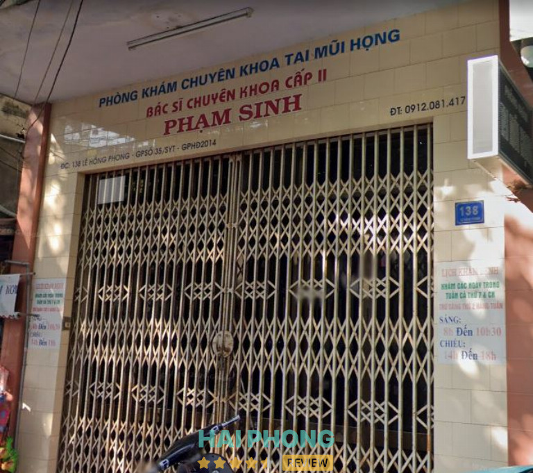 Phòng Khám Tai Mũi Họng - BS CKII Phạm Sinh – 138 Lê Hồng Phong, Lê Thanh Nghị, Hải Phòng, Việt Nam
